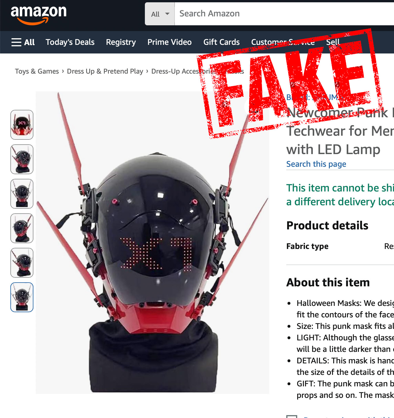 Fake Cyberpunk Mask Fudaole